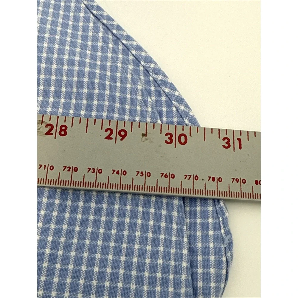 Polo Ralph Lauren Men's Blue & White Gingham Check Pink Logo Long Sleeve ShirtXL